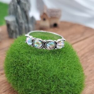 Aurora Borealis Panel Ring Size 7 R810